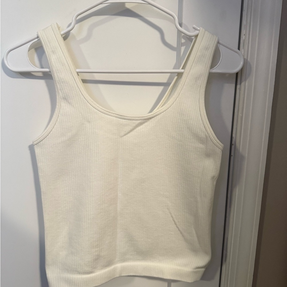 A New Day Cream Sleeveless Fitted Tank Top